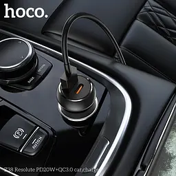 Адаптер автомобільний HOCO Resolute car charger Z38 1USB/1Type-C, QC/PD, 3A, 38W - мініатюра 5