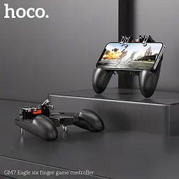 Геймпад для смартфона Hoco GM7 Eagle six finger game controller чорний - мініатюра 3