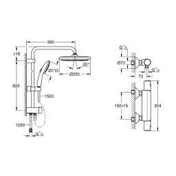 Душовий гарнітур Grohe QuickFix Start Black (UA303908T2) - мініатюра 6