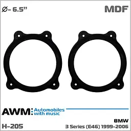 Проставки під динаміки 165 мм / 6.5" AWM H-205 для автомобілів BMW 3 Series (E46 Compact) - мініатюра 4
