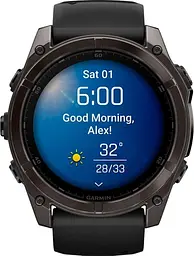 Смарт-годинник Garmin Fenix 8 Pro 51 mm AMOLED Carbon Gray DLC Titanium with Black/Pebble Gray (010-03199-00/01) - мініатюра 2