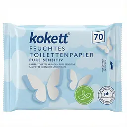 Вологий туалетний папір Kokett з пантенолом 70 шт. для чутливої шкіри