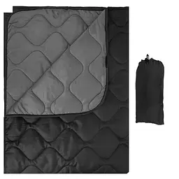 Ковдра туристична з чохлом Dark gray 150×200 см KT7001007 з кнопками для використання як пончо
