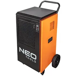 Neo Tools Осушувач повітря промисловий, 950Вт, 250м2, 400 м3/рік, 70л/добу, безперервний злив, LCD дисплей, прогр.години роботи, IP22