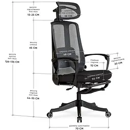 Крісло Mealux M4 Air Massage з масажним ефектом Black (HF-M4 M/BB) - мініатюра 2