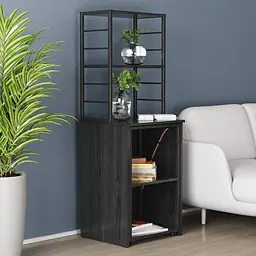 Стіл-тумба трансформер Смарт 3/2 з етажеркою Ferrum-decor 1430x1450x600 Чорний метал ДСП Сосна Кембра 16 мм (FRD-105118) - мініатюра 5