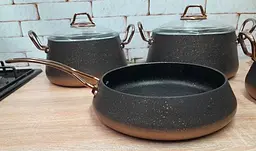 Набір каструль O.M.S. Collection 3041 з гранітно-мармуровим покриттям Мідний (Туреччина) - мініатюра 6