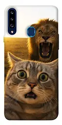 Чохол Demsky Shocked cat and lion для Samsung Galaxy A20s
