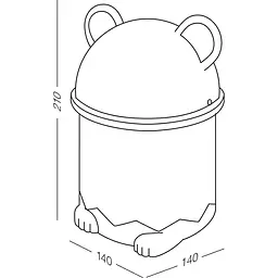 Відро для сміття MBM My Home настільне з кришкою 1.2 л біле (BIN-07 1,2L WHITE) - мініатюра 3