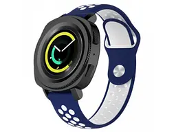 Ремінець BeCover Nike Style for Xiaomi Amazfit Bip/Bip Lite/Bip S Lite/GTR 42mm/GTS/TicWatch S2/TicWatch E Blue-White (705707)