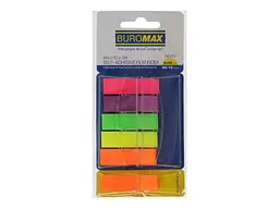 Закладки BUROMAX POP-UP (5+1)х40л. пласт. NEON 45x12мм, асорті BM.2303-98