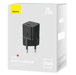 Зарядний пристрій блок Baseus GaN5 20 W (CCGN050101) 1 Type-C чорний - мініатюра 4