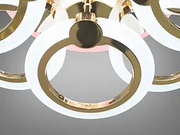 Люстра стельова LED Diasha A8022/4+4G, 110W, 3200K-6000K, золото, сучасний стиль для дому - мініатюра 4
