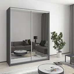 Шафа-купе дводверна MebelStar Комбо AL 2 Дзеркала 170x60x210 см Антрацит (MBS-2800)
