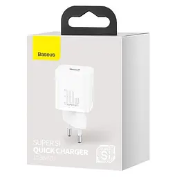 Сетевое зарядное устройство для Baseus Super Si Quick Charger 1C 30W EU белый CCSUP-J02 - миниатюра 5