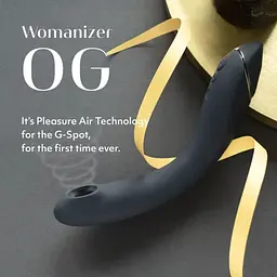 Лубрикант Womanizer OG + 50 мл - Вібратор для точки G з вакуумною стимуляцією, 17.6х3.9 см сірий - мініатюра 19