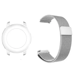 Комплект Watchbands: металевий ремінець Milanese срібний + чохол білий Samsung S3 Frontier Samsung Galaxy 46mm (WBKW-46-4-2) - мініатюра 2