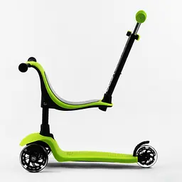 Самокат-велобіг 3 в 1 Best Scooter 31х12х55-69 см Зелений 000231636 - мініатюра 2