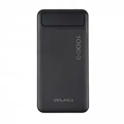 Зовнішній акумулятор Power Bank Awei P5K, 10000 мА·год, 2 USB виходи, швидка зарядка, чорний