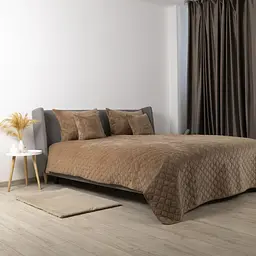 Покрывало ТЕП евро Velour Ромб круглый 4-00517-22385 220х240 см капучино - миниатюра 5