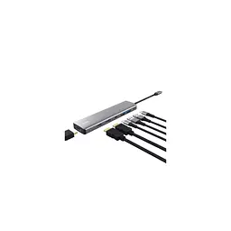 Концентратор Trust USB-C 7-in1 2xUSB-А 3.2/2xUSB-С/2xHDMI/DP aluminiu 0.16m grey (25661_TRUST)
