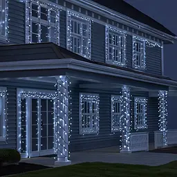 Новорічна гірлянда вулична Різдвяна фея GarlandoPro 50 м 500 LED чорний провід Білий CF500L50MBW