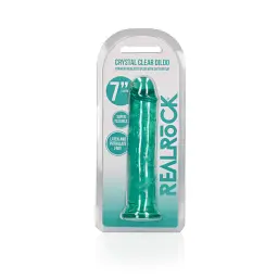 Фалоімітатор RealRock Realistic with Suction 7'', 20 см (зелений) - мініатюра 7