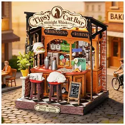 Конструктор Robotime Rolife дерев'яний 3DTipsy Cat Bar (DS054) - мініатюра 2