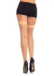 Панчохи-сітка Leg Avenue Nylon Fishnet Thigh Highs One size, Nude, дрібна сітка - мініатюра 2