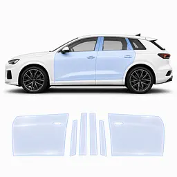 Антигравійна захисна бронеплівка за лекалами для Audi Q6 e-tron PPE 2024- зони дверей і стійки вікон