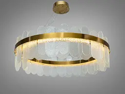 LED-люстра під латунь Diasha 803/800SGD золото, кришталева, 165 Вт, 80 см, 16-25m2 - мініатюра 3