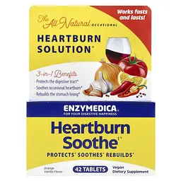 Комплекс для полегшення печії Enzymedica Heartburn Soothe зі смаком апельсину та ванілі 42 жувальні таблетки - мініатюра 2