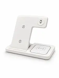 Бездротова зарядна станція 3 в 1 15 W для iPhone, Apple Watch і AirPods біла (49676321)