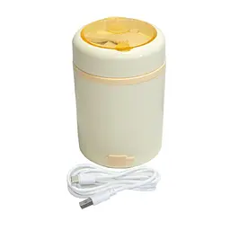Ланч-бокс харчовий з підігрівом від USB 600 мл, бежевий, із ложкою - мініатюра 6