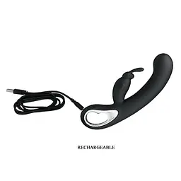 Вібратор-кролик Pretty Love Webb Vibrator Black Силіконовий, 21х3.5 см чорний - мініатюра 3