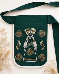 Ладунка Мотанка з вишивкою Зелена, кишенька з вишивкою, гаман жіночий 