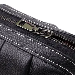 Жіноча сумка з м'якої натуральної шкіри з акцентом на драпірування Vintage 22896 чорна - мініатюра 4