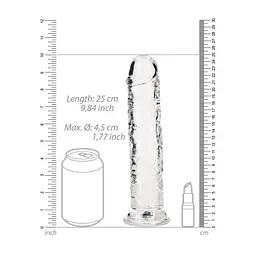 Фалоімітатор RealRock Crystal Clear 9'', 25 см (прозорий) - мініатюра 3