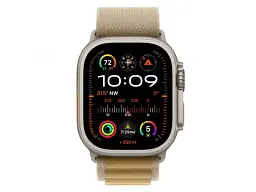 Ремінець Apple Alpine Loop Tan - Natural Titanium Finish для Watch 44/45/46/49mm - Large (MXN33) - мініатюра 2