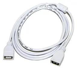 Кабель USB 2.0 AF - USB AF, 1.8 м, білий, Atcom (15647)
