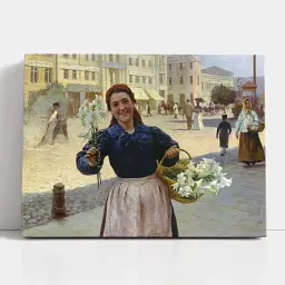 Інтер'єрна картина Київська квіткарка, Пимоненко Микола (1897), інтер'єрний декор, 45×60 см (id6938)