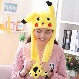 Шапка світиться з кігурумі, що рухаються вухами Kigurumi Пікачу UKC жовтий - мініатюра 3