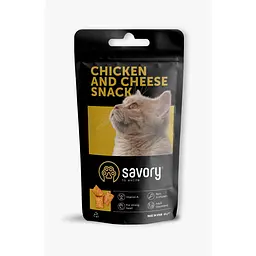 Хрусткі ласощі Savory Snack Подушечки для вибагливих котів, з куркою та сиром 60 г (арт.31461)