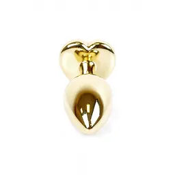 Анальна пробка з кристалом B-Series Jewellery Gold Heart Plug Clear, 7х2,7 см, прозорий - мініатюра 3