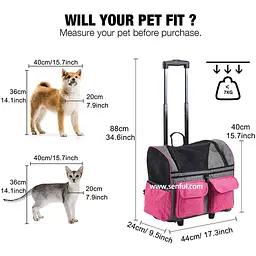 Рюкзак-візок для домашніх тварин SenFul PetComer 3-In-1 Pet Trolley - мініатюра 7