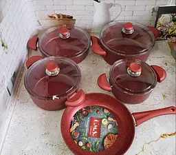Набір посуду O.M.S. Collection 3002 Red 9 предметів - мініатюра 3