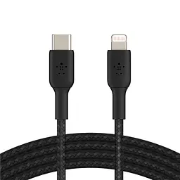 Кабель Belkin USB-C > Lightning заряджання/синхронізації 1м, 30Вт, Type-C, плетений, чорний teh0013639 - мініатюра 2