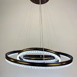 LED люстра кольору coffee на 3 кільця з золотистою смужкою Line.F A 55060/3P CF+GD - мініатюра 4