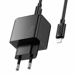 МЗП Hoco CS16A Wish PD20W (1USB-C/1L) + кабель Type-C to Lightning Black - мініатюра 4