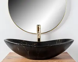 Умивальник Rea Royal 36x60,5 black marble mat (REA-U7478), Матова - мініатюра 2